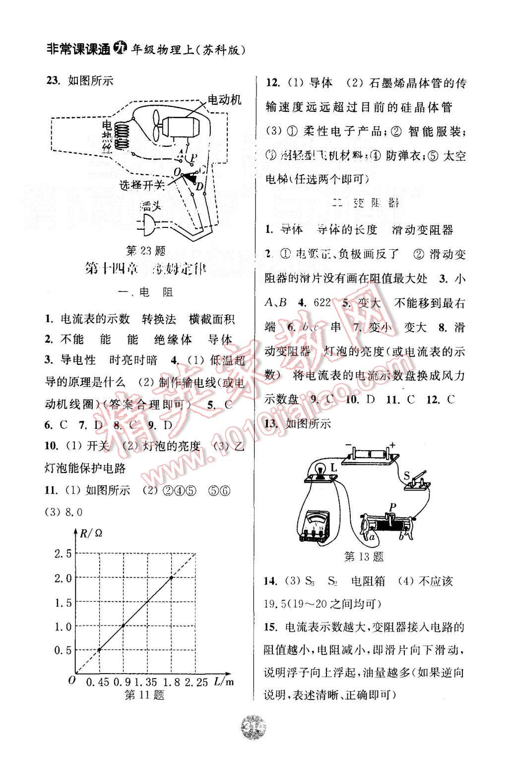 2015年通城學(xué)典非常課課通九年級物理上冊蘇科版 第10頁