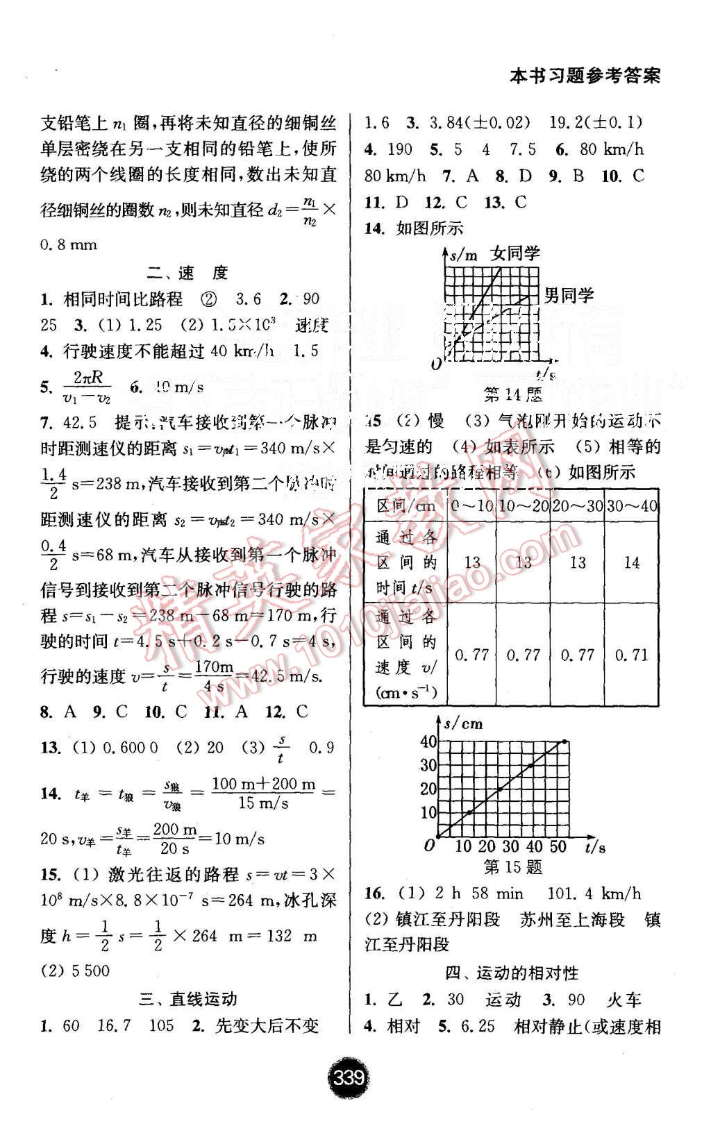 2015年通城學(xué)典非常課課通八年級物理上冊蘇科版 第9頁