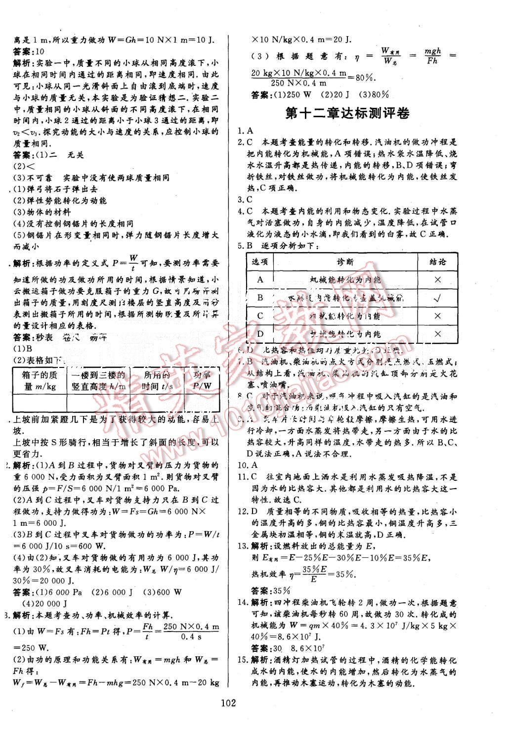 2015年金牌作業(yè)本初中物理九年級(jí)上冊(cè)粵滬版 第14頁(yè)