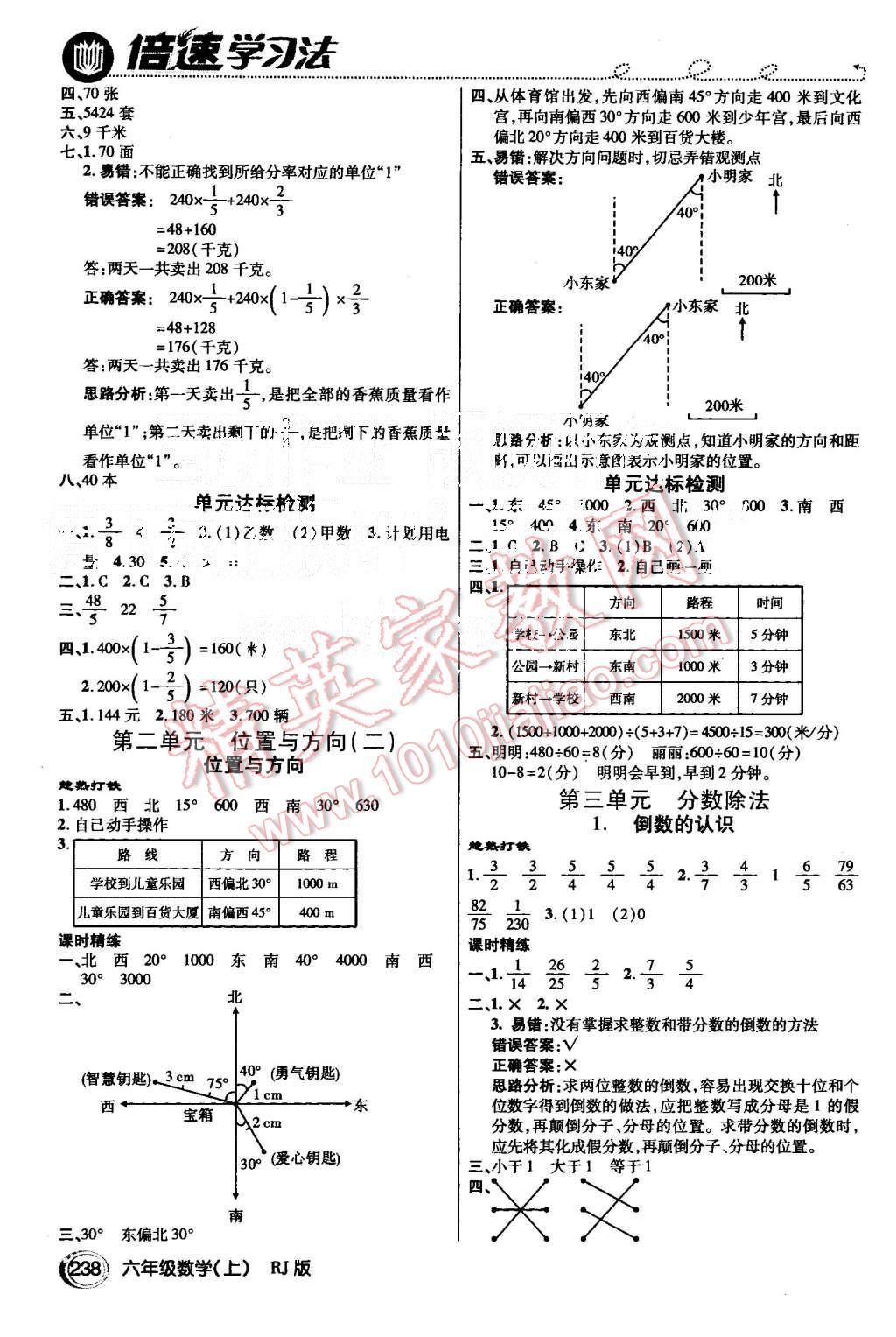 2015年倍速學(xué)習(xí)法六年級(jí)數(shù)學(xué)上冊(cè)人教版 第2頁(yè)