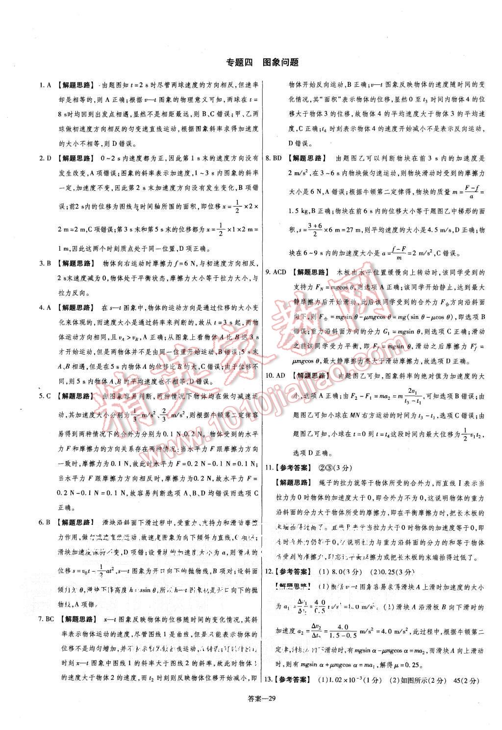 2015年金考卷活頁題選高中物理必修1人教版 第29頁