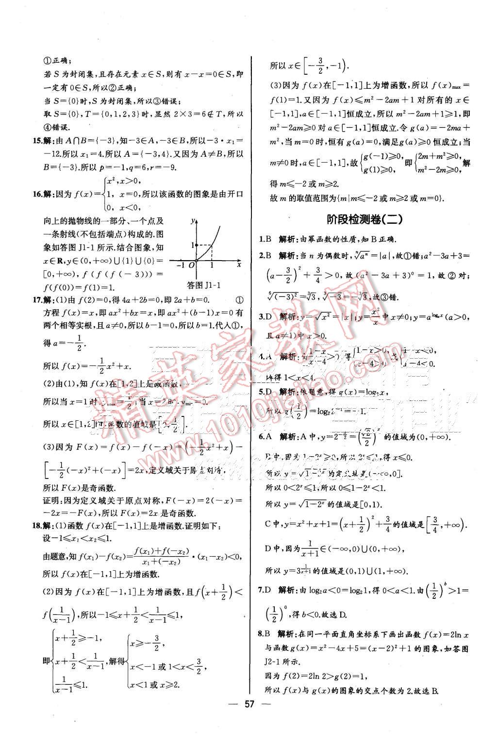 2015年同步導(dǎo)學(xué)案課時(shí)練高中數(shù)學(xué)必修1人教A版河北專版 第21頁(yè)