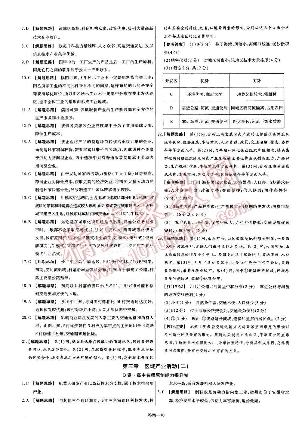 2015年金考卷活頁(yè)題選高中地理必修2湘教版 第10頁(yè)