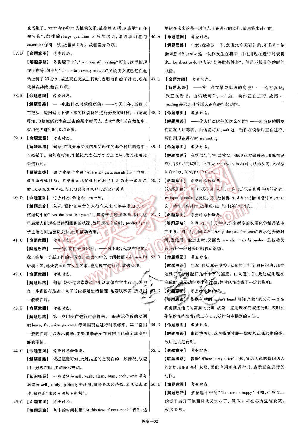 2015年金考卷活頁題選高中英語必修1人教版 第32頁