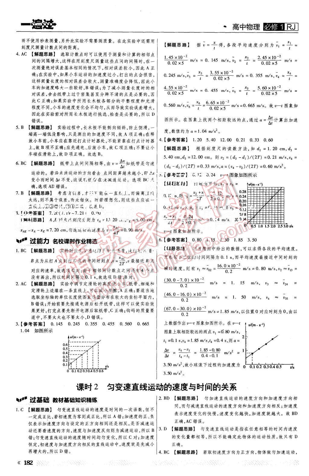 2015年一遍過(guò)高中物理必修1人教版 第14頁(yè)