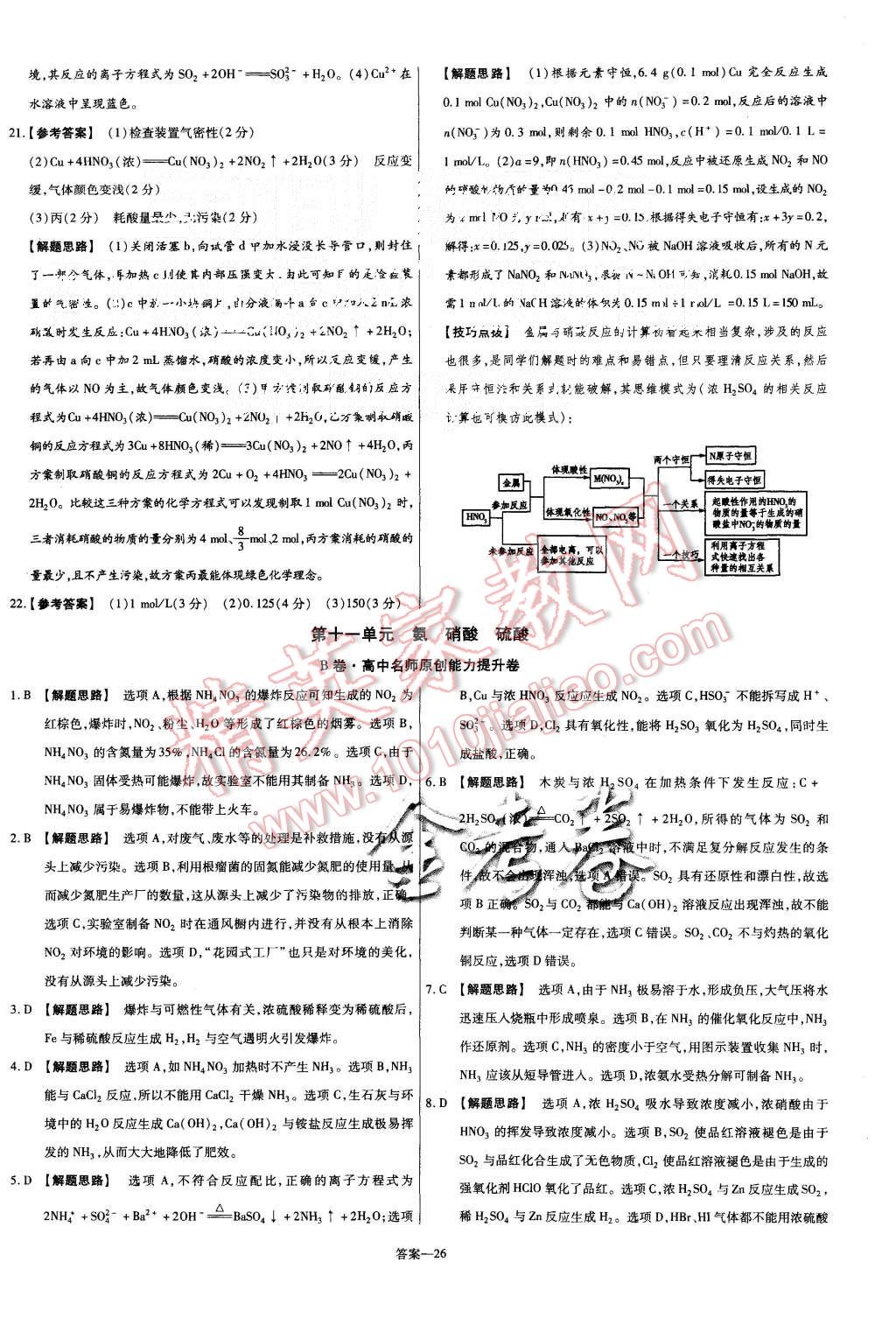 2015年金考卷活頁題選高中化學必修1人教版 第26頁