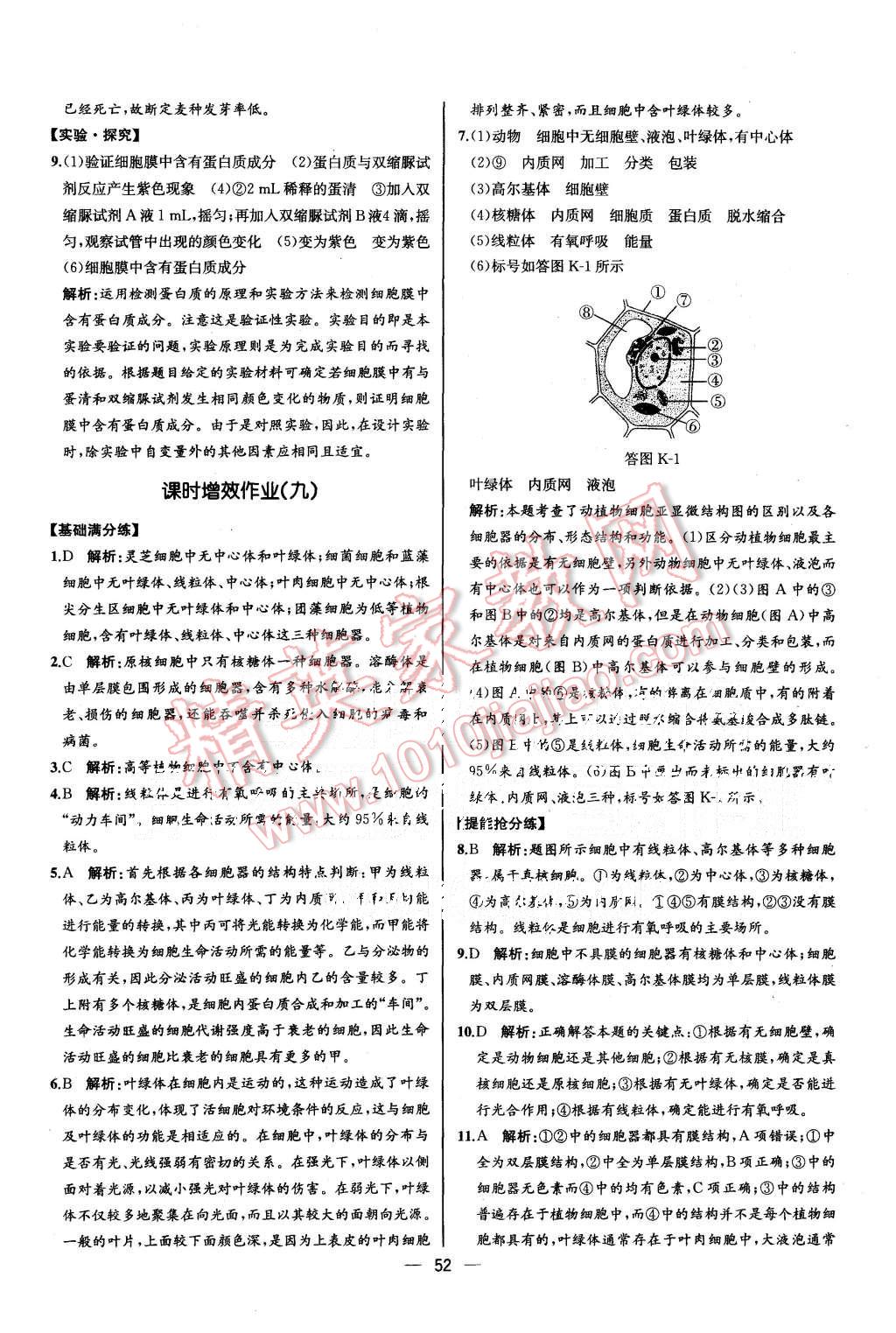 2015年同步導(dǎo)學(xué)案課時(shí)練高中生物必修1分子與細(xì)胞人教版 第6頁