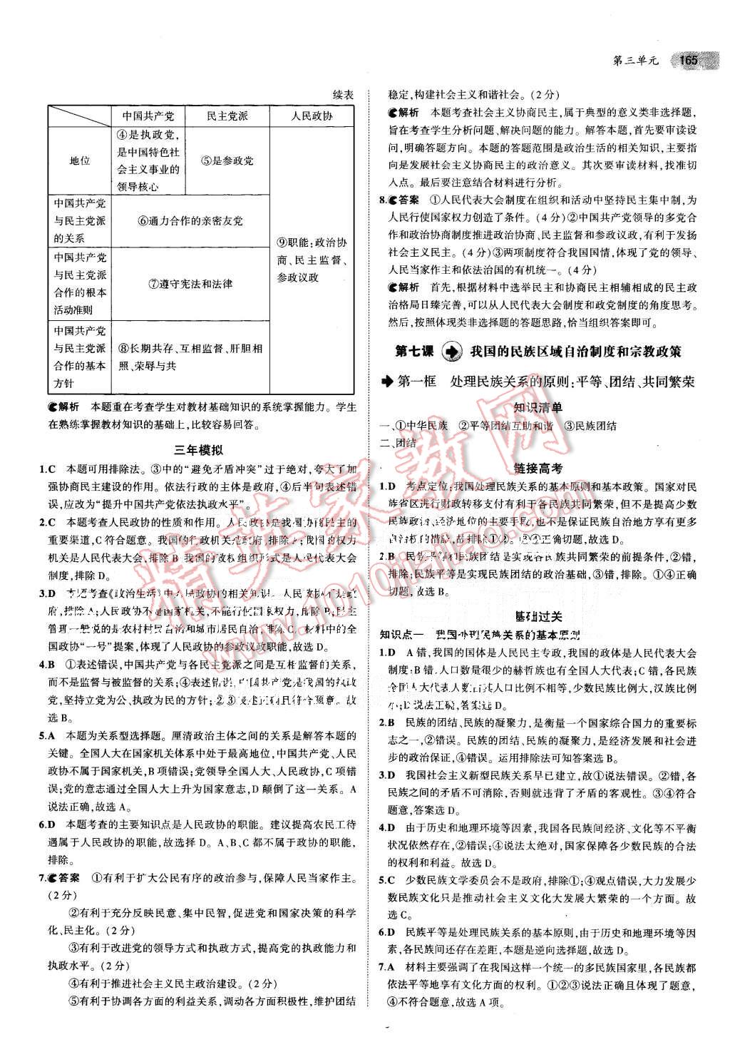 2015年5年高考3年模擬高中政治必修2人教版 第16頁