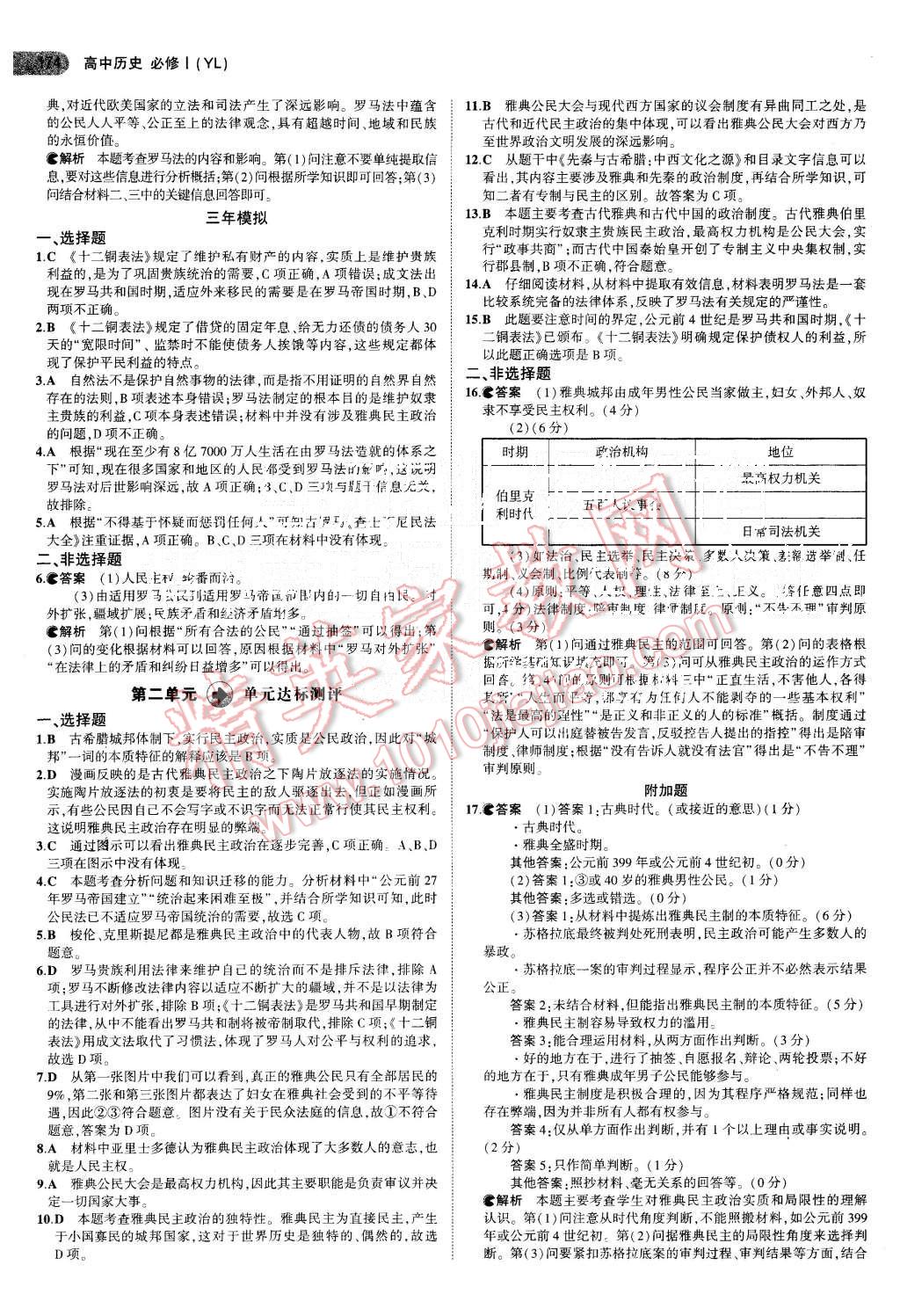 2015年5年高考3年模擬高中歷史必修1岳麓版 第6頁