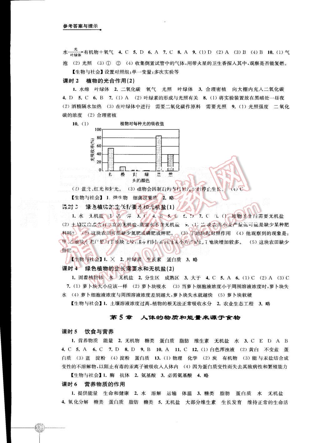 2015年初中生物学课课练七年级上册苏科版 第4页