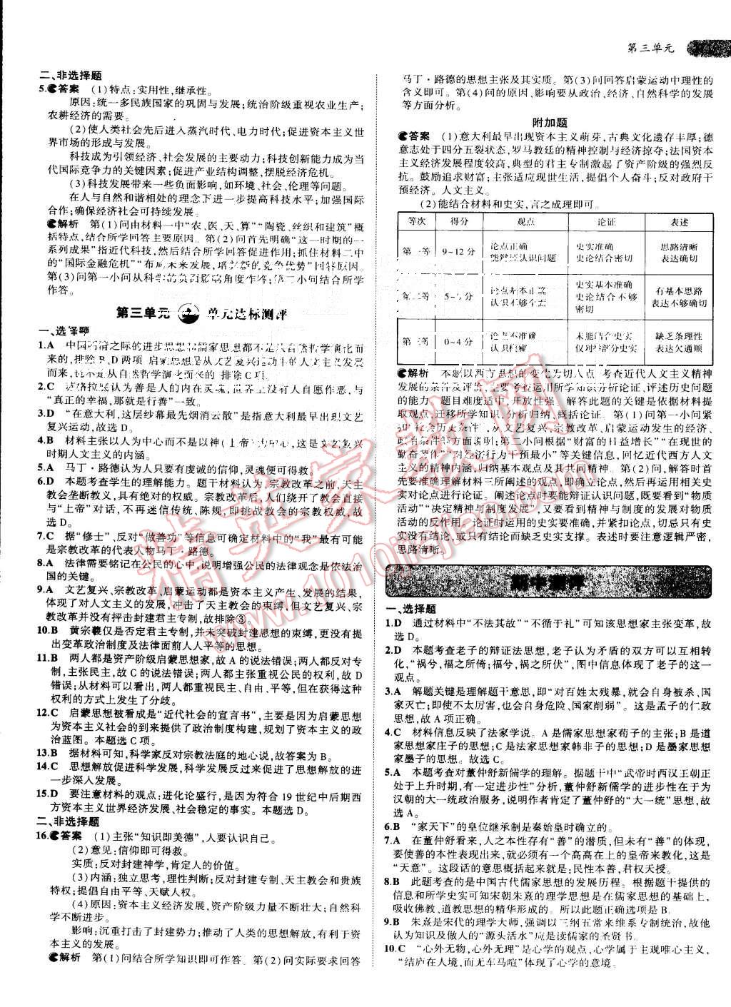 2015年5年高考3年模擬高中歷史必修3岳麓版 第10頁