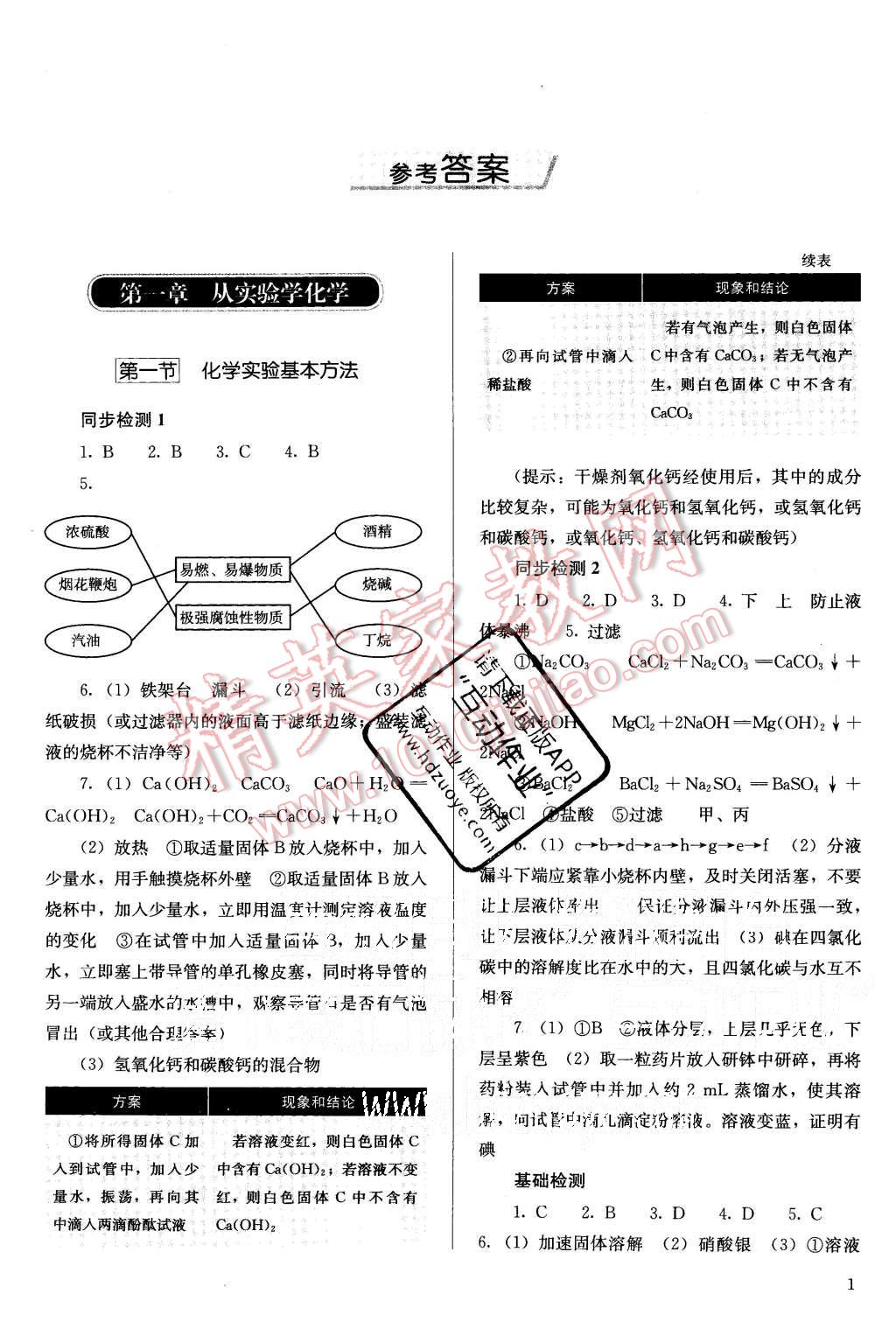 2015年人教金學(xué)典同步解析與測(cè)評(píng)化學(xué)必修1人教版 第1頁(yè)