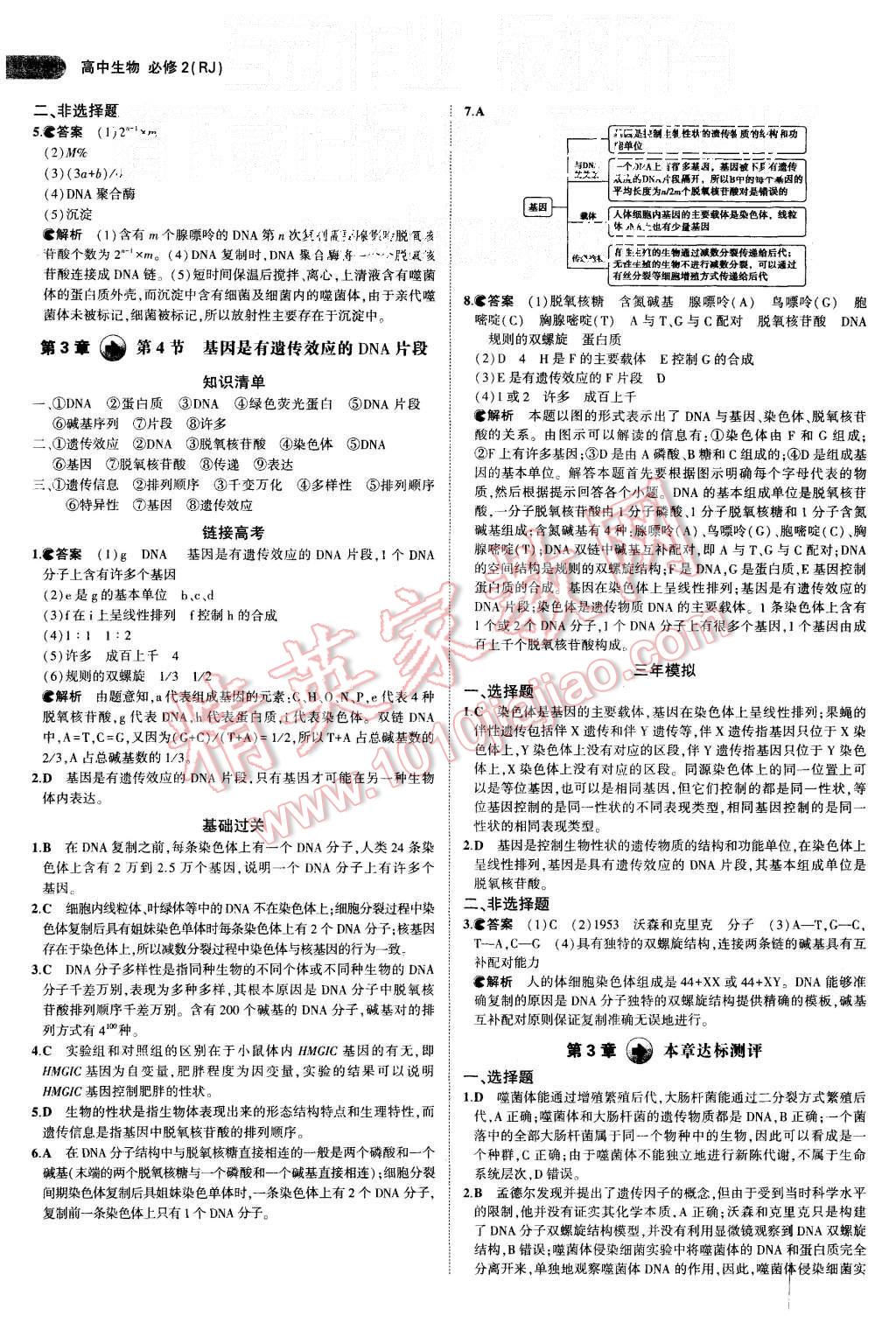 2015年5年高考3年模擬高中生物必修2人教版 第13頁