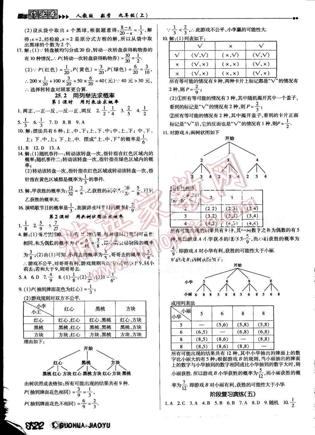 2015年國華作業(yè)本九年級數(shù)學(xué)上冊人教版 第14頁