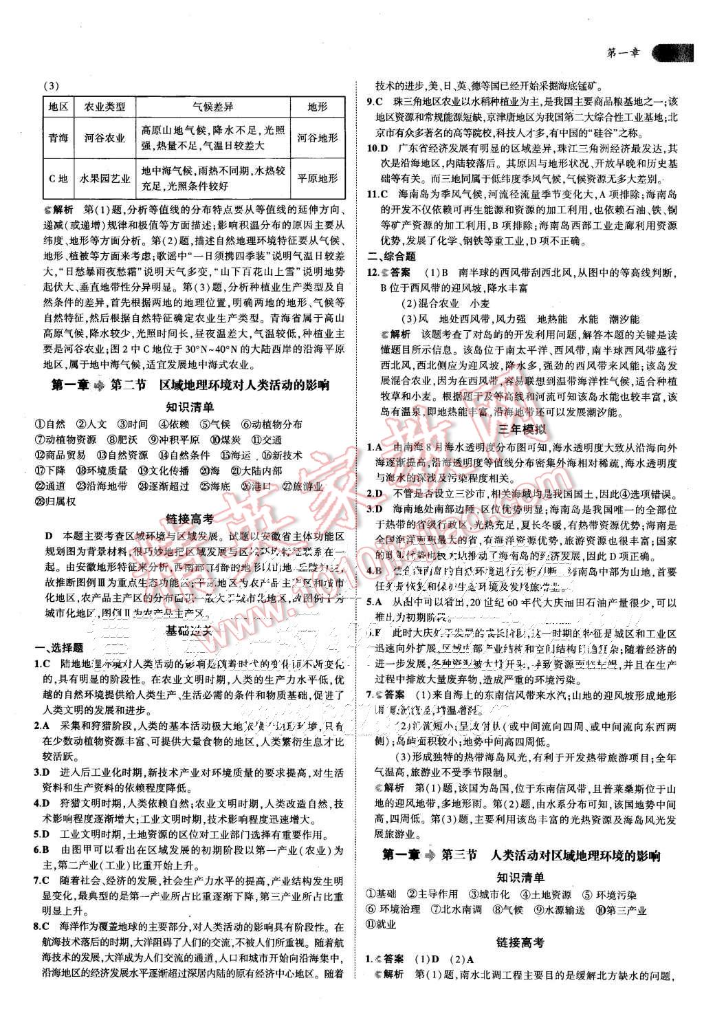 2015年5年高考3年模拟高中地理必修第3册中图版 第2页