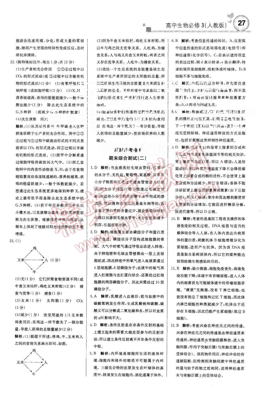 2015年輕巧奪冠周測月考直通高考高中生物必修3人教版 第27頁