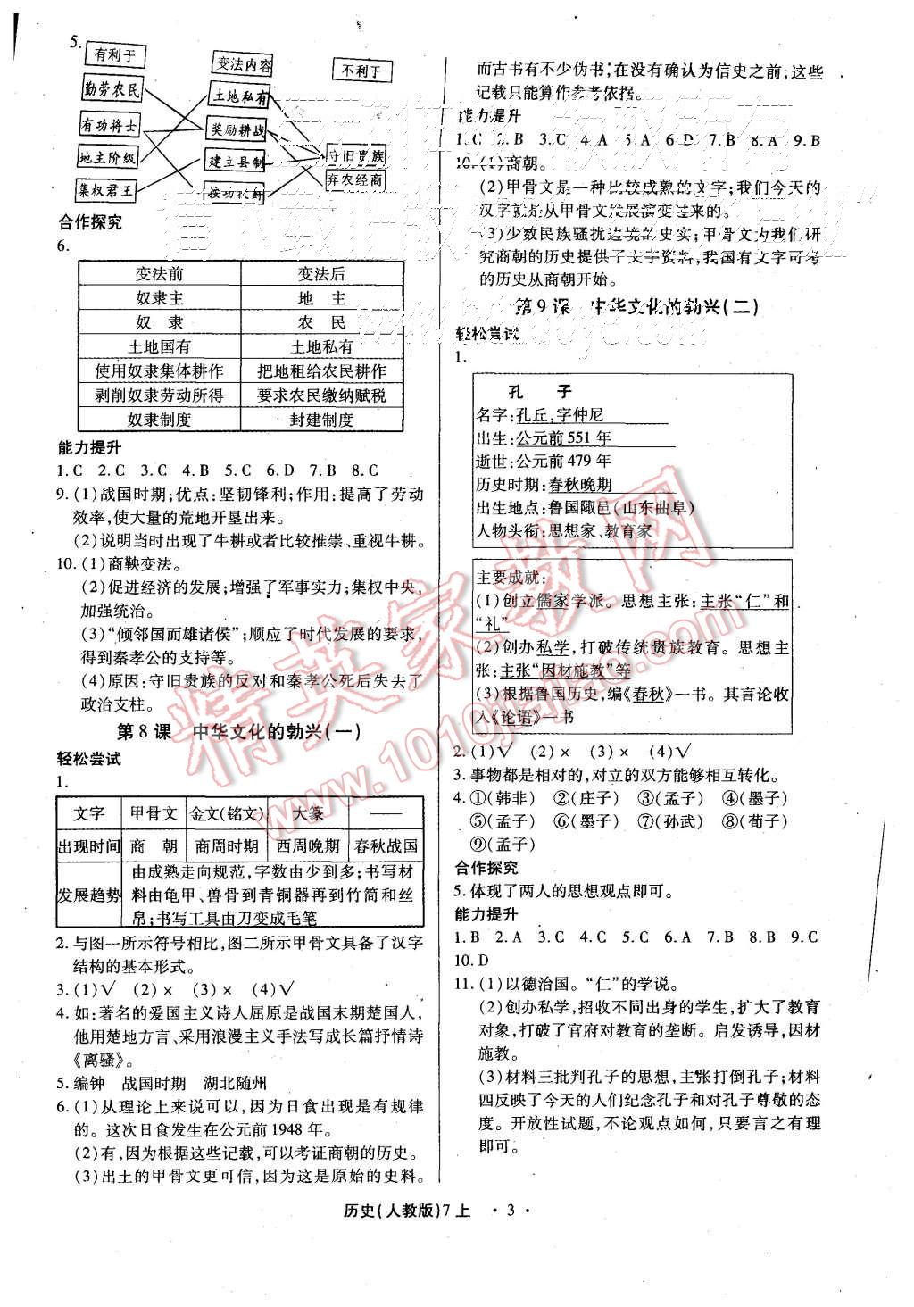 2015年一課一練創(chuàng)新練習(xí)七年級歷史上冊人教版 第3頁