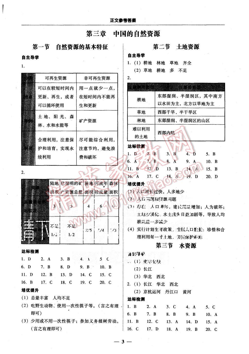 2015年易百分百分導(dǎo)學(xué)八年級地理上冊人教版 第3頁