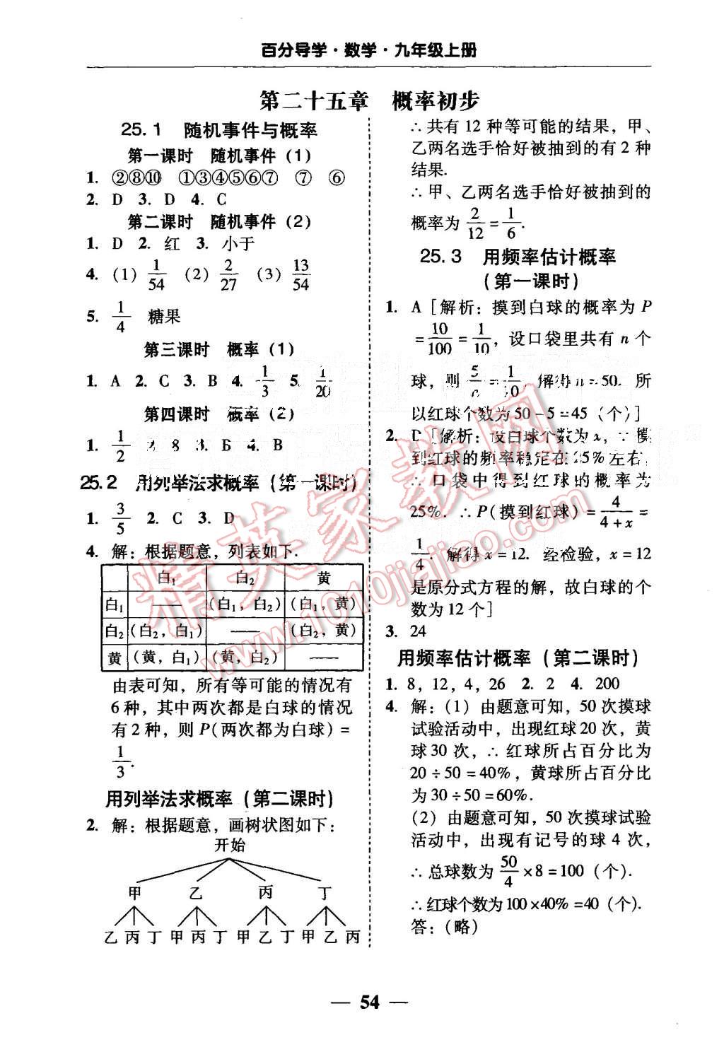 2015年易百分百分导学九年级数学上册人教版 第34页