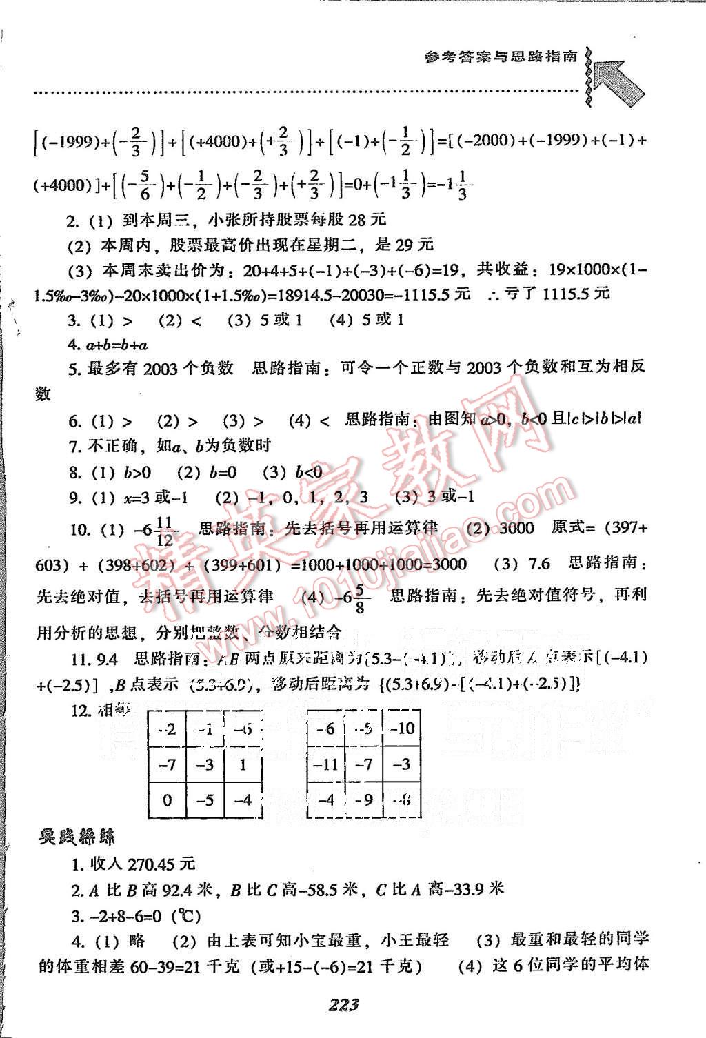 2015年尖子生題庫(kù)七年級(jí)數(shù)學(xué)上冊(cè)人教版 第9頁(yè)