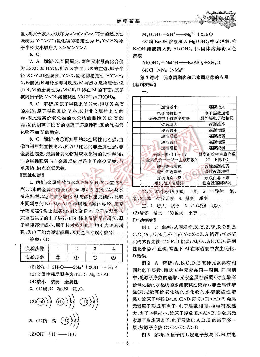 2015年功到自然成課時(shí)導(dǎo)學(xué)案高中化學(xué)必修2通用版 第5頁(yè)