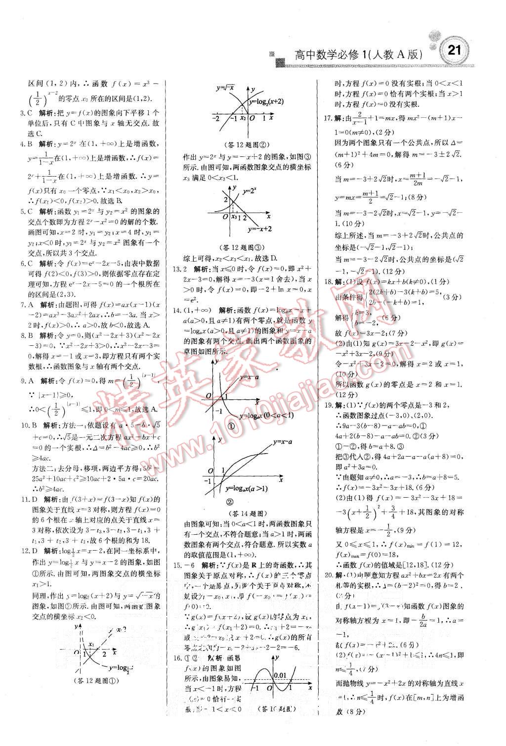 2015年輕巧奪冠周測月考直通高考高中數(shù)學(xué)必修1人教A版 第21頁