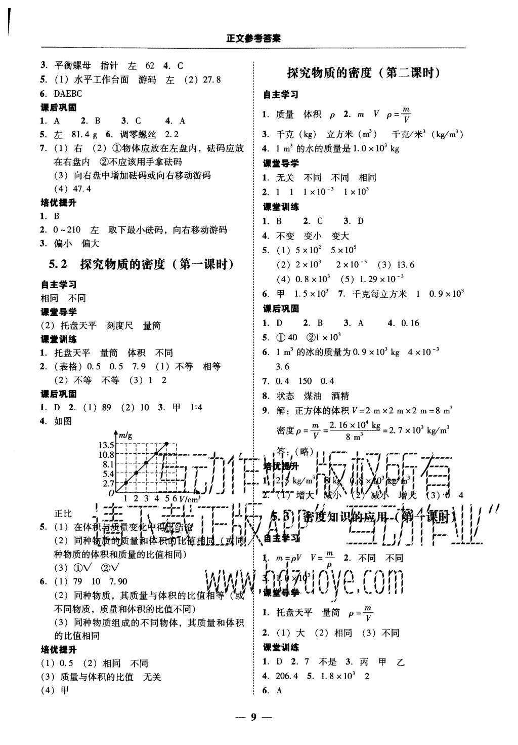 2015年易百分百分导学八年级物理上册粤沪版 参考答案第31页