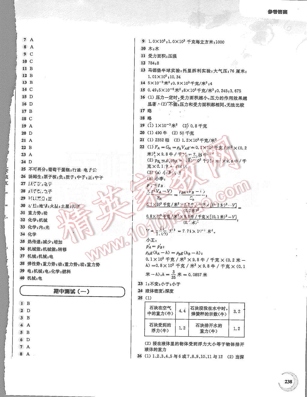 2015年第一作業(yè)九年級物理全一冊 第22頁