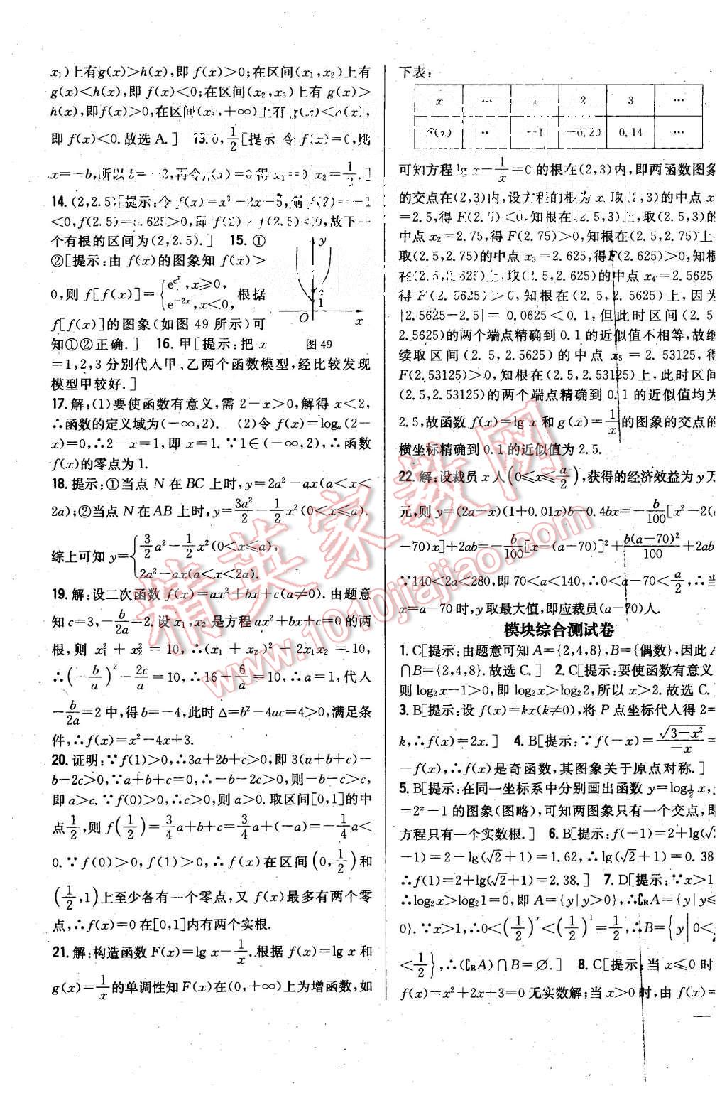 2015年零失誤分層訓(xùn)練高中數(shù)學(xué)必修1人教A版 第31頁(yè)