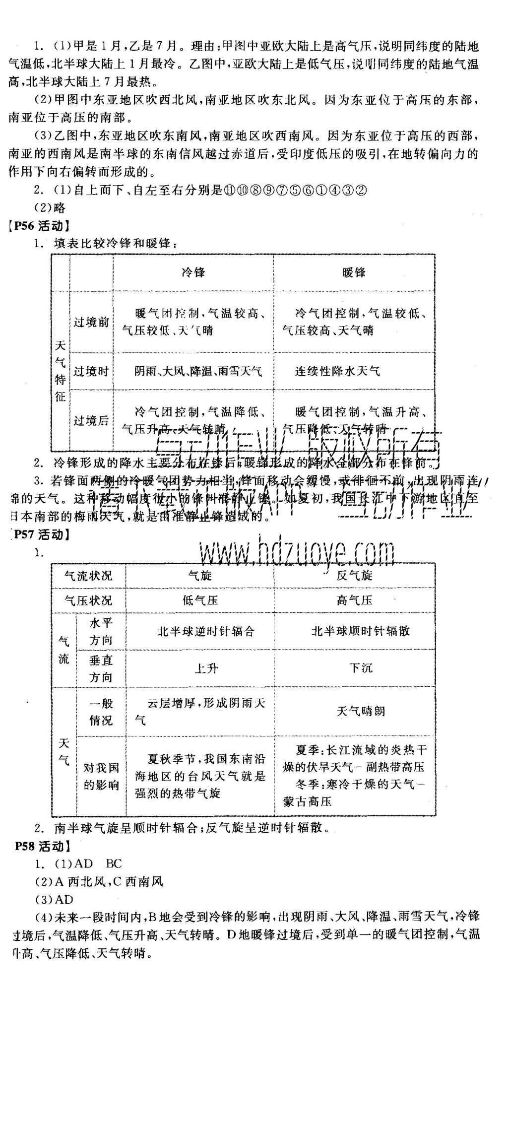 2015年全品學(xué)練考高中地理必修1湘教版 練習(xí)冊(cè)參考答案第29頁(yè)