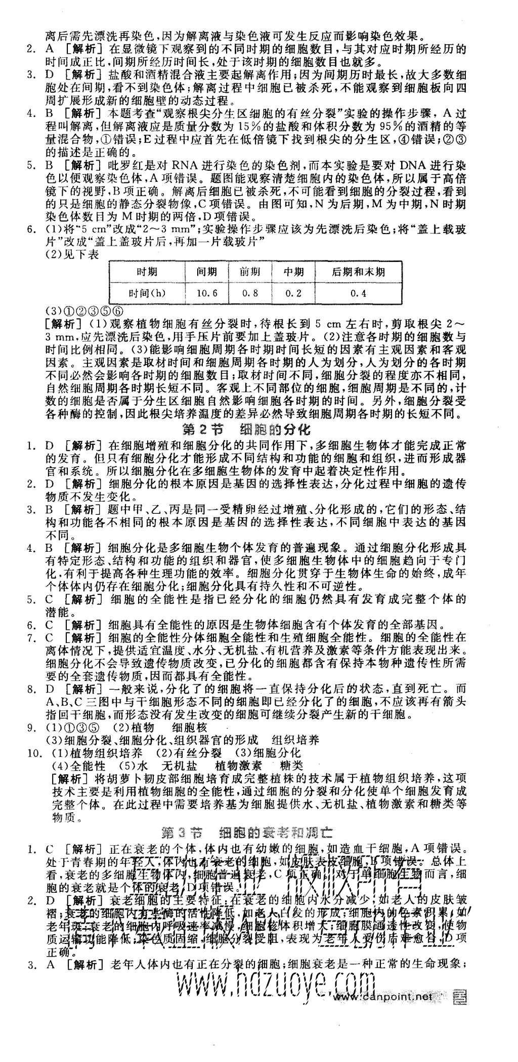 2015年全品學(xué)練考高中生物必修1人教版 練習(xí)冊(cè)參考答案第48頁(yè)