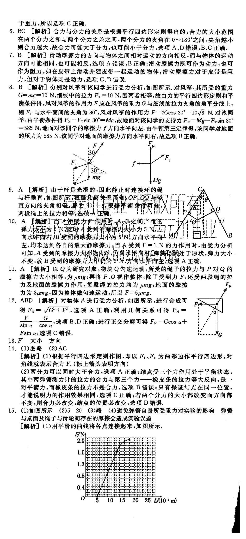 2015年全品學(xué)練考高中物理必修1人教版 測評卷參考答案第65頁