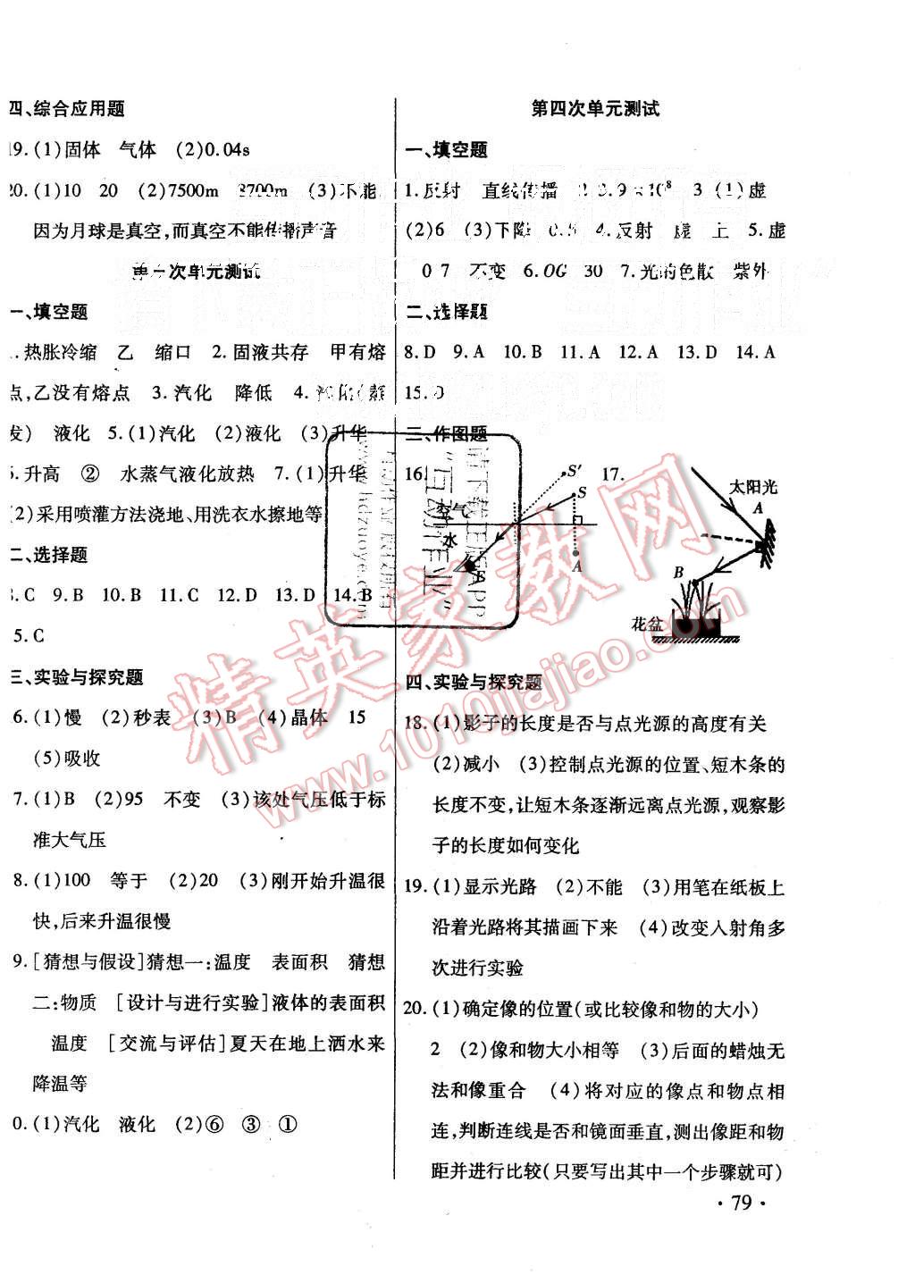 2015年ABC考王全程测评试卷八年级物理上册人教版 第2页