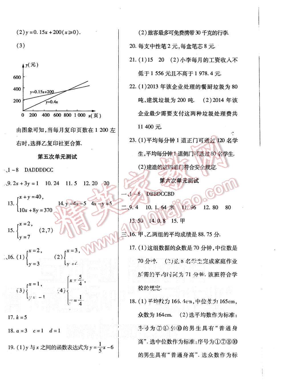 2015年ABC考王全程测评试卷八年级数学上册北师大版 第4页