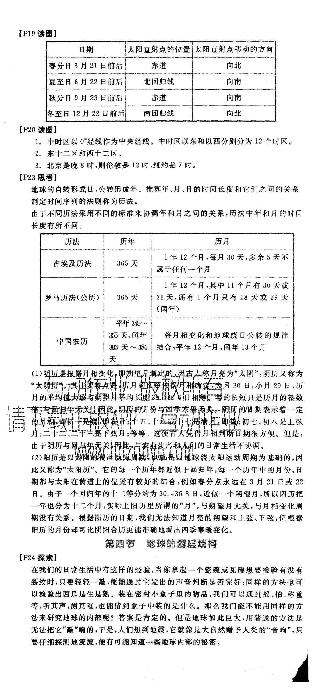 2015年全品學(xué)練考高中地理必修第1冊(cè)中圖版 教材活動(dòng)解答第20頁(yè)