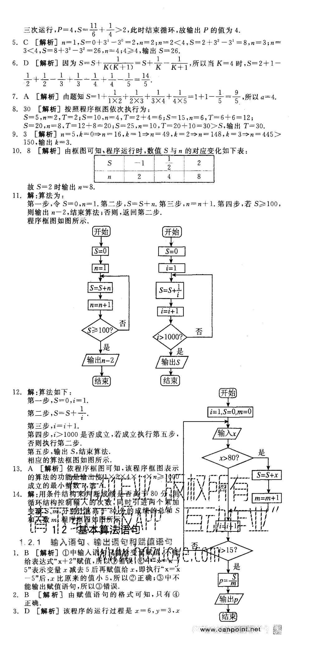 2015年全品學(xué)練考高中數(shù)學(xué)必修3人教A版 練習(xí)冊參考答案第30頁