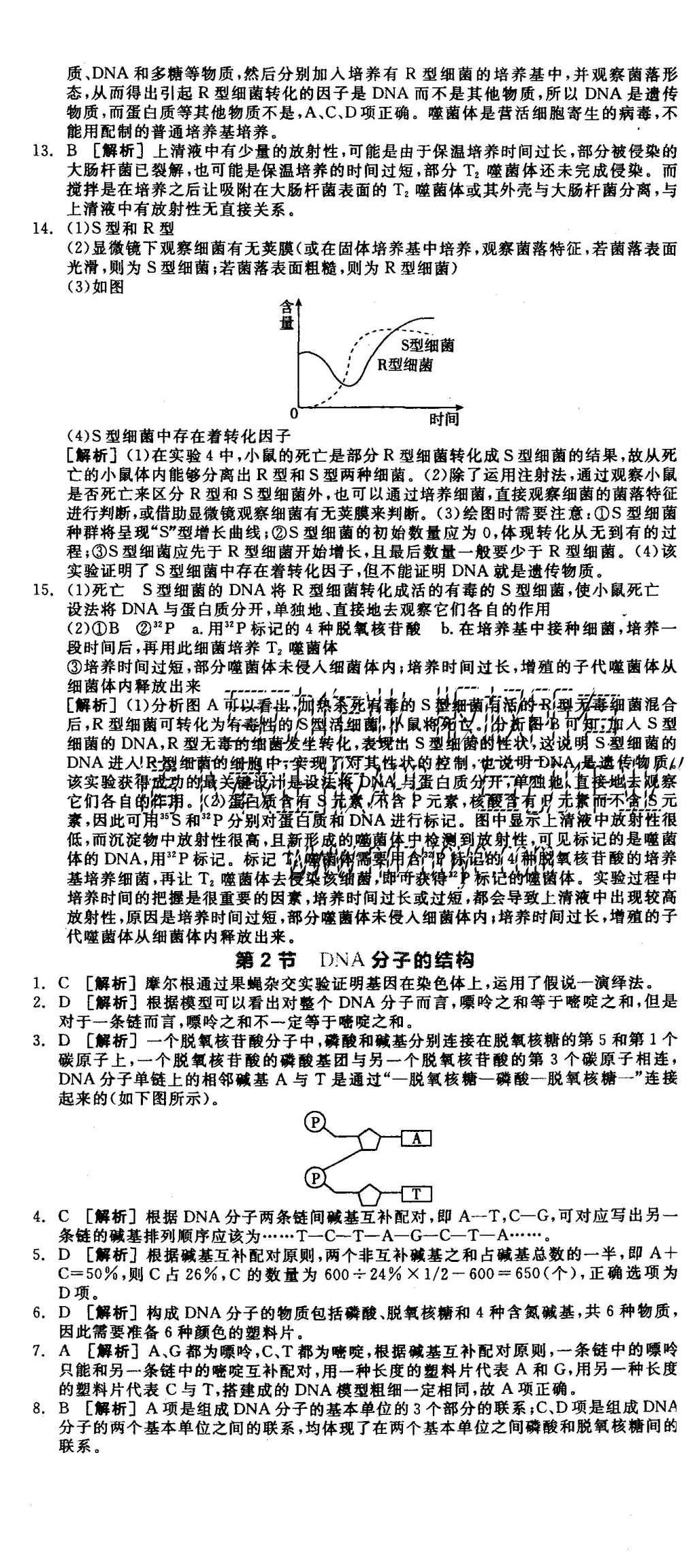 2015年全品學練考高中生物必修2人教版 練習冊參考答案第35頁