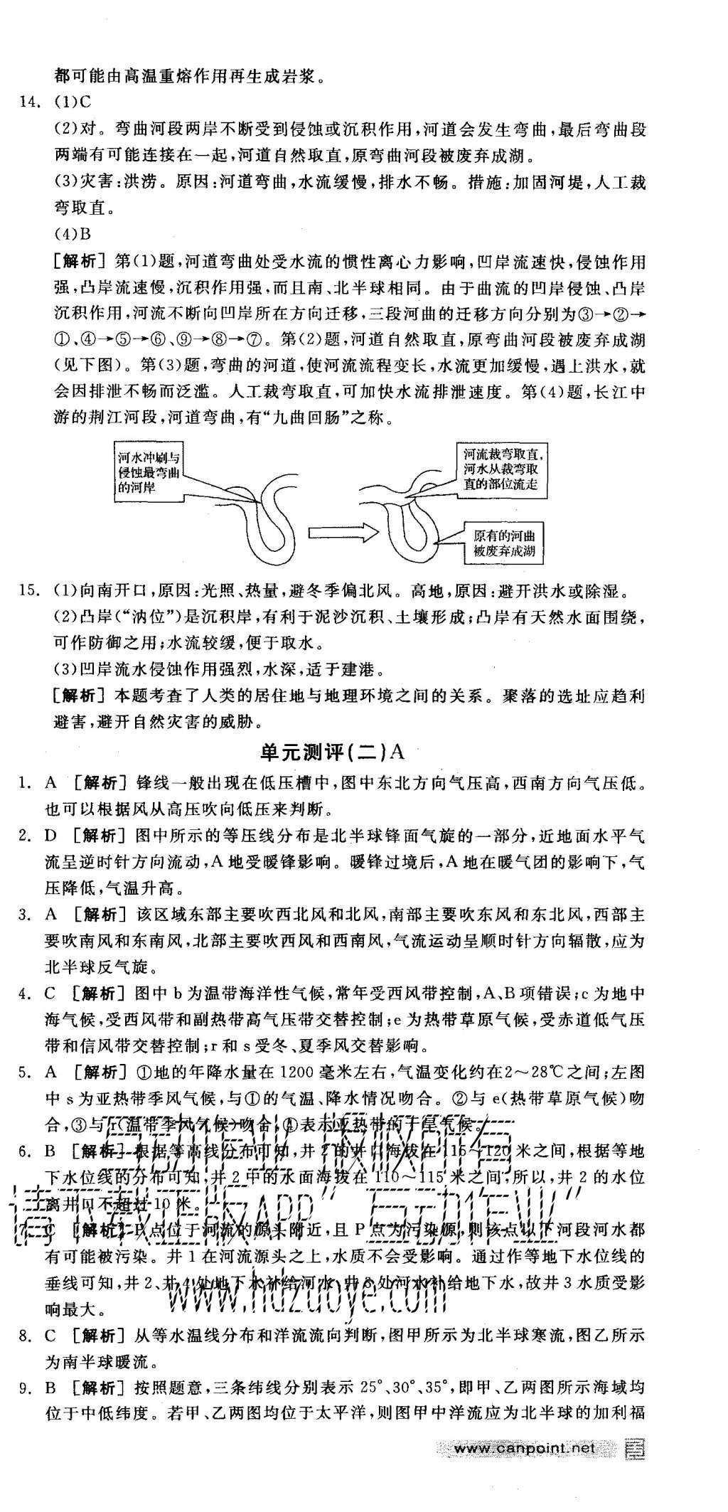 2015年全品學(xué)練考高中地理必修第1冊(cè)中圖版 練習(xí)冊(cè)參考答案第42頁