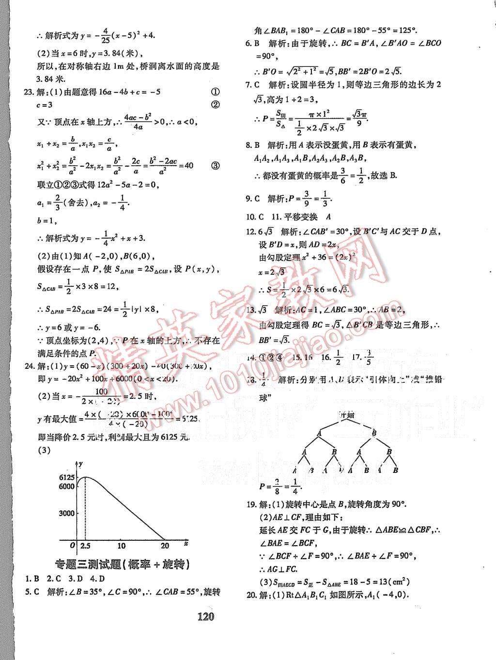 2015年黄冈360度定制密卷九年级数学上册人教版 第8页