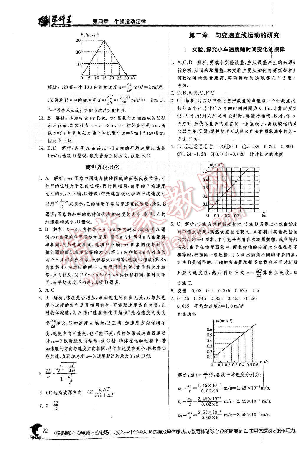 2015年實(shí)驗(yàn)班全程提優(yōu)訓(xùn)練高中物理必修1人教版 第4頁(yè)