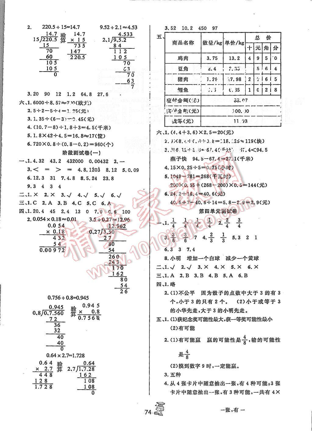 2015年百分金卷奪冠密題五年級數(shù)學(xué)上冊人教版 第2頁