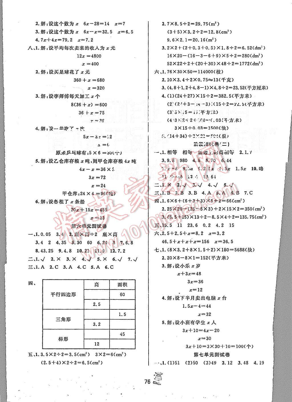 2015年百分金卷夺冠密题五年级数学上册人教版 第4页