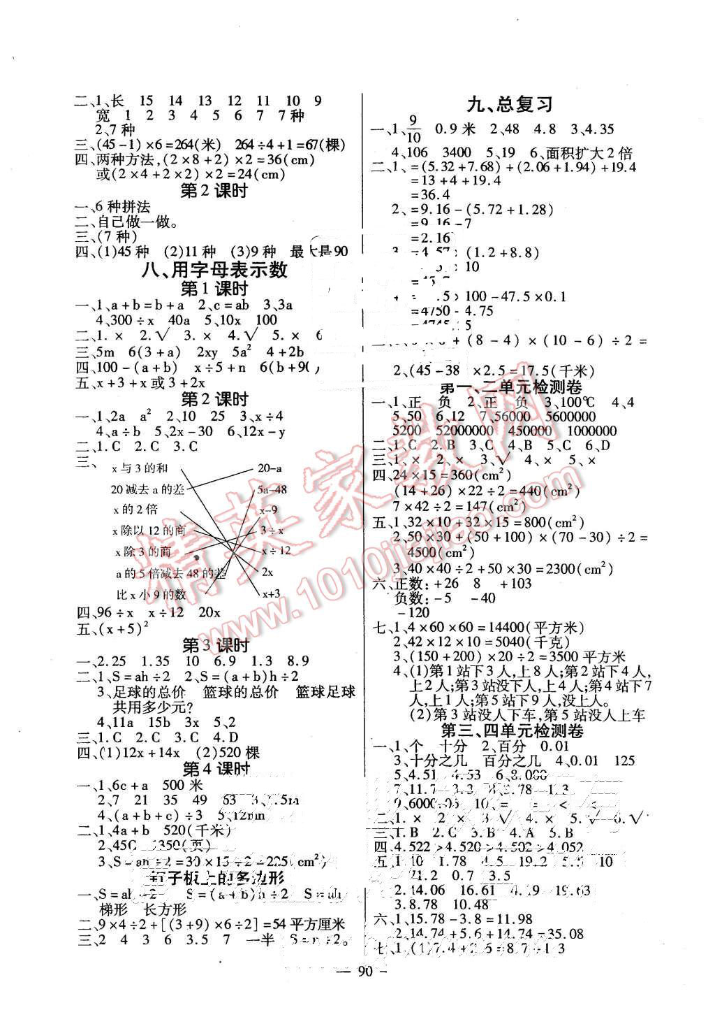 2015年课堂作业课时训练五年级数学上册苏教版 第6页