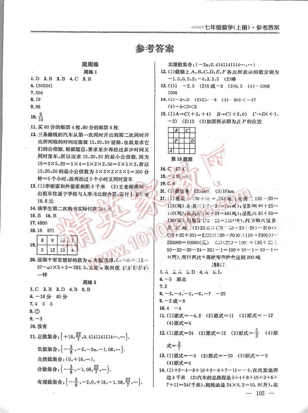 2015年提優(yōu)訓練非常階段123七年級數學上冊國標江蘇版 第1頁