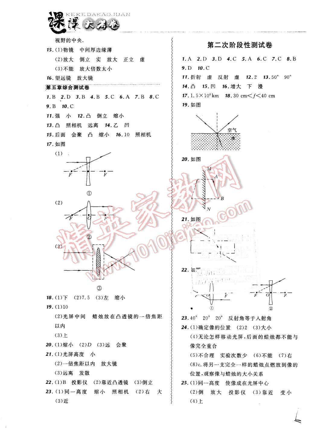 2015年北大绿卡课课大考卷八年级物理上册人教版 第9页