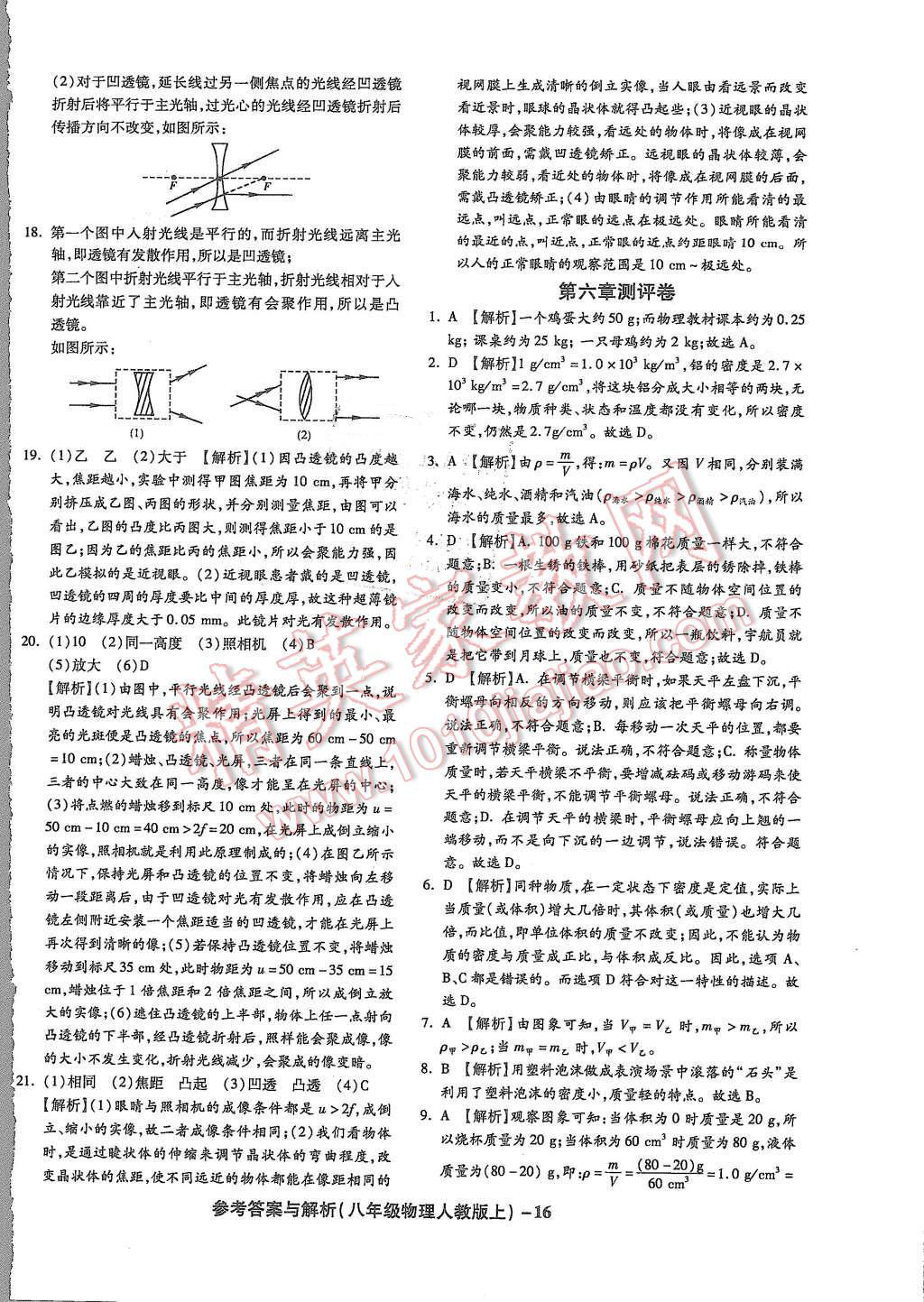 2015年练考通全优卷八年级物理上册人教版 第16页