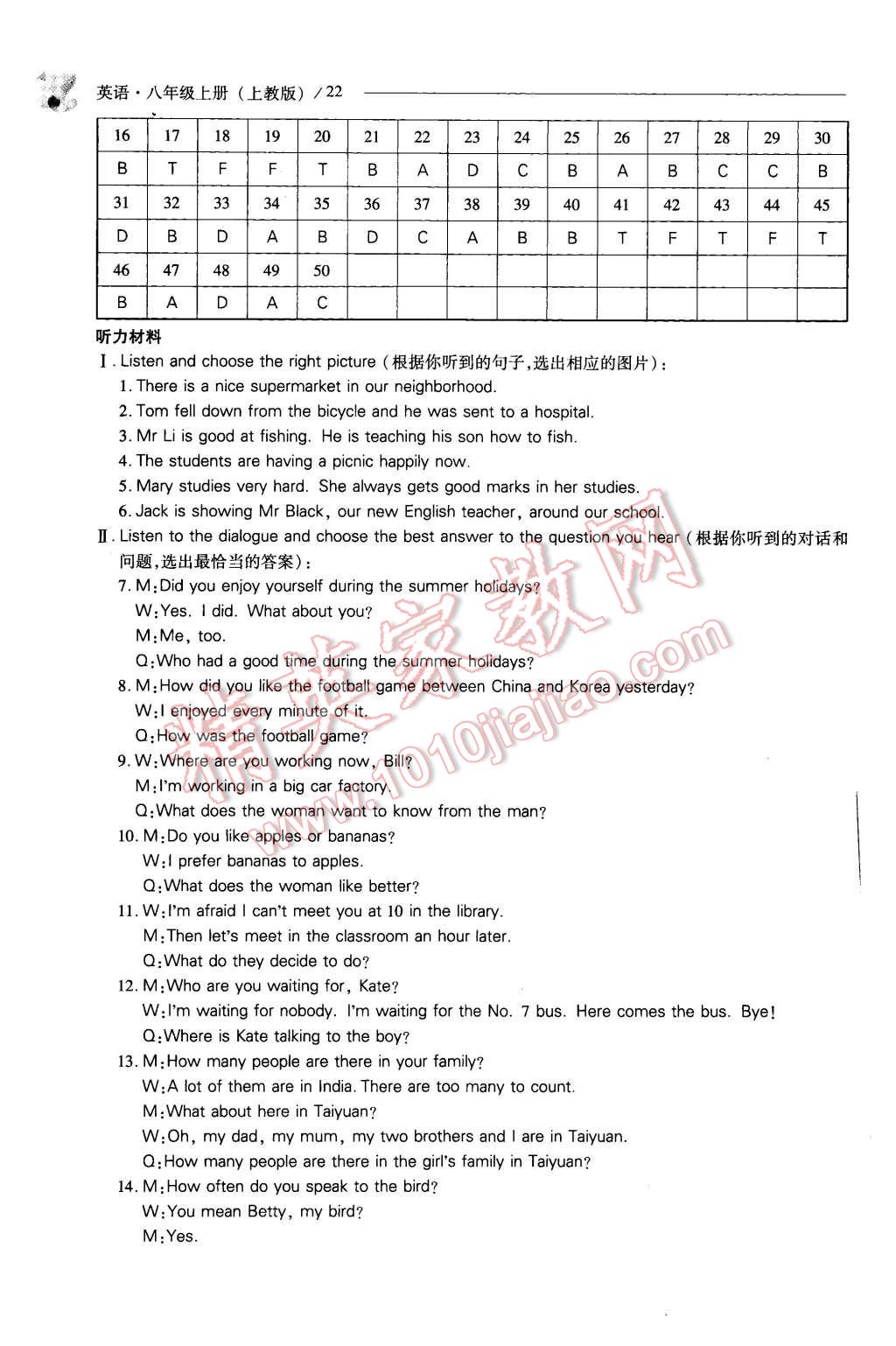 2015年新课程问题解决导学方案八年级英语上册上教版 第22页