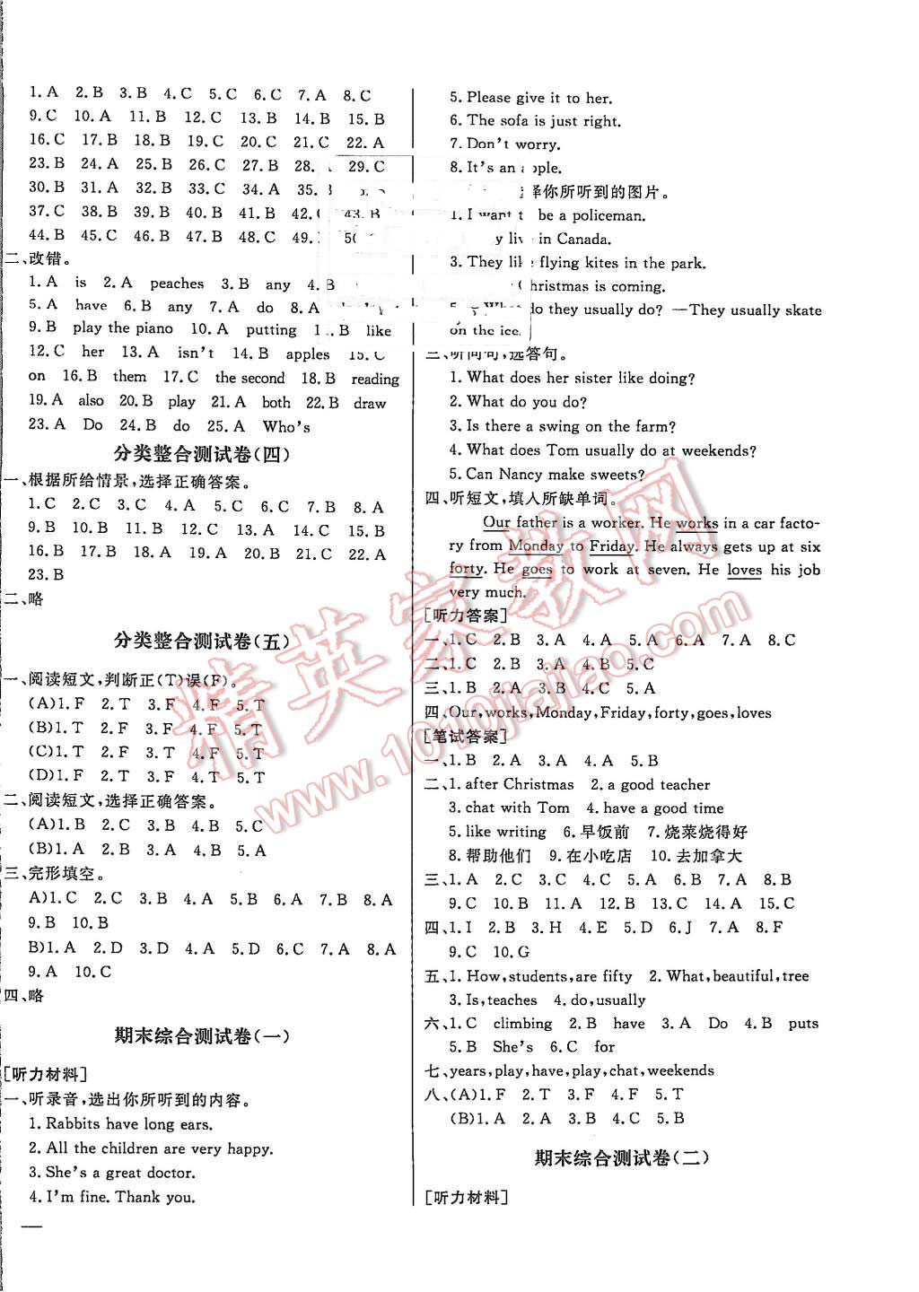 2015年亮點給力大試卷五年級英語上冊江蘇版 第14頁