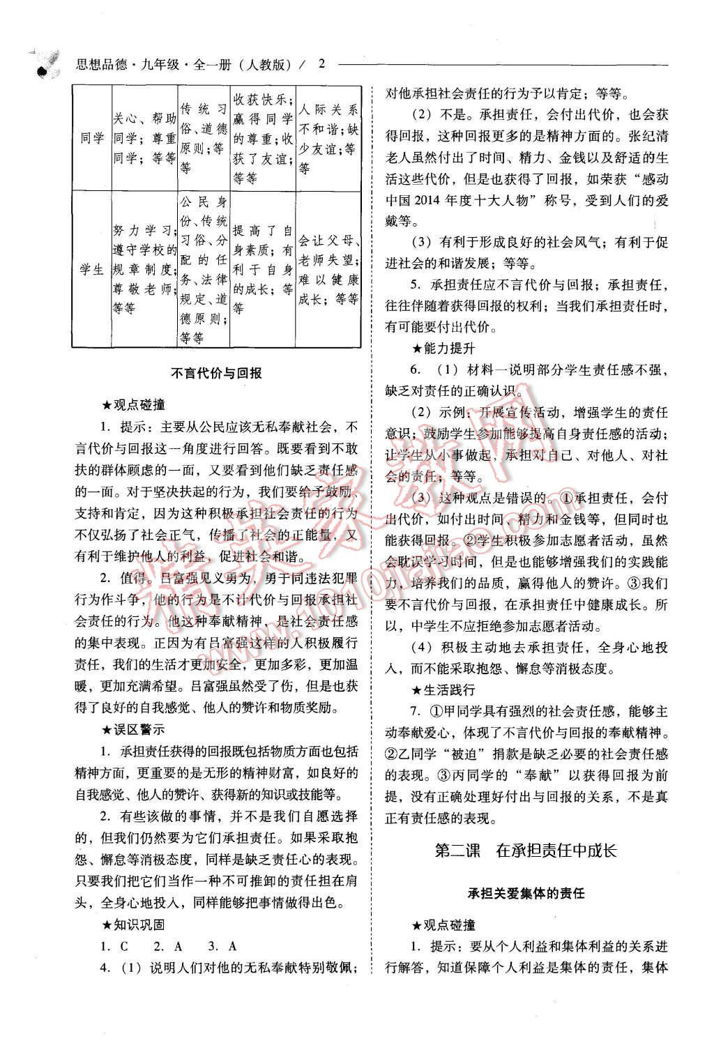 2015年新課程問(wèn)題解決導(dǎo)學(xué)方案九年級(jí)思想品德全一冊(cè)人教版 第2頁(yè)