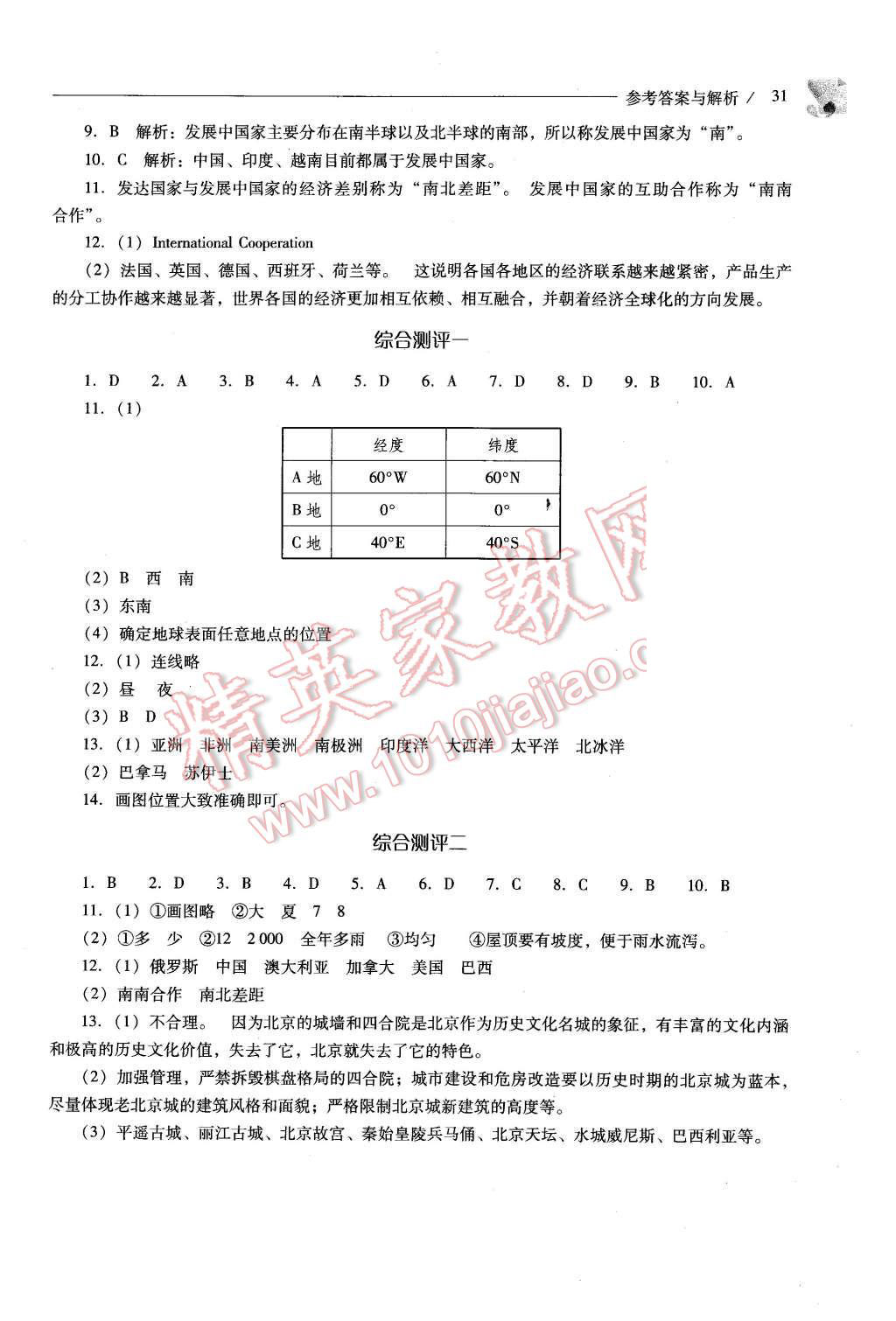 2015年新課程問(wèn)題解決導(dǎo)學(xué)方案七年級(jí)地理上冊(cè)人教版 第28頁(yè)